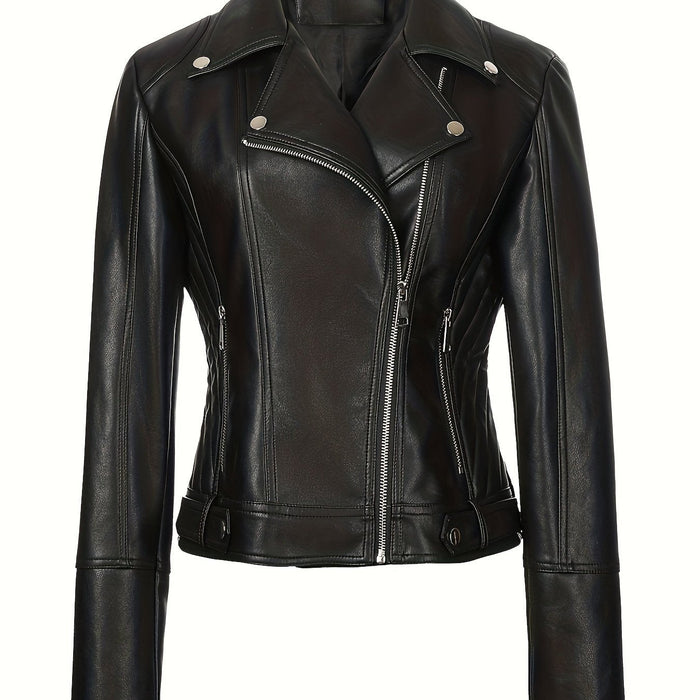 Mabel | Sculpted Zip-Front Moto Jacket