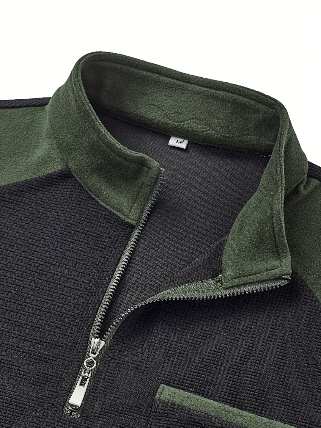 Rory | Textured color-Block Quarter-Zip Pullover
