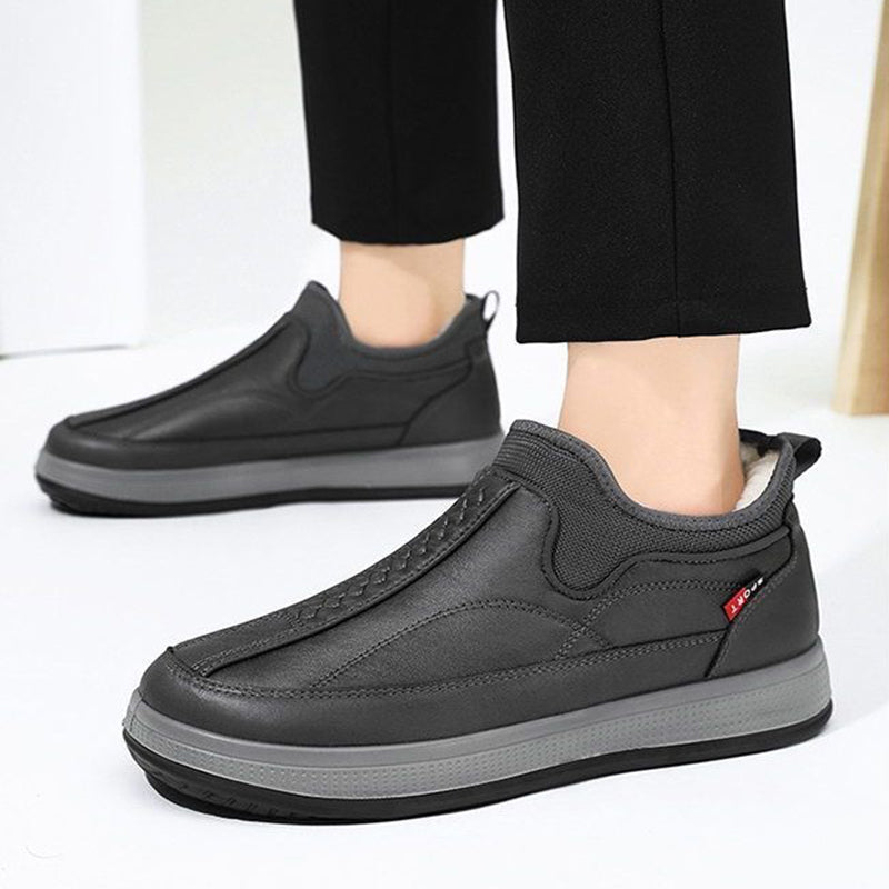 Fleece-Lined Platform Snow Boots, Non-Slip Ankle Boots