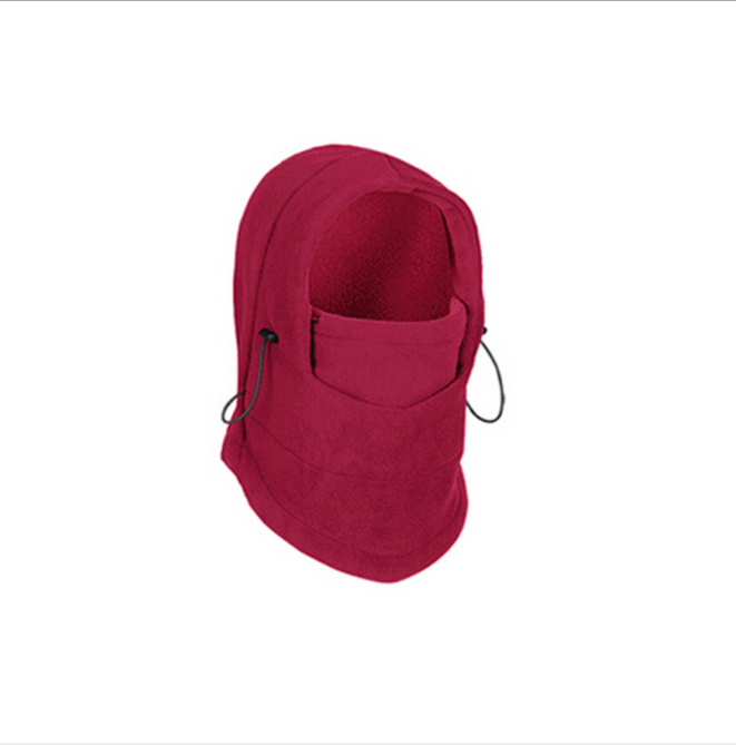 Fleece balaclava hat with drawstring