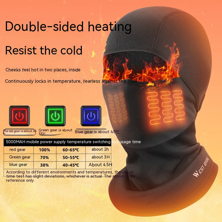 Heated Balaclava with Battery, Winter Cycling Face Hood