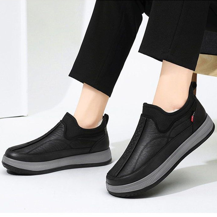 Fleece-Lined Platform Snow Boots, Non-Slip Ankle Boots