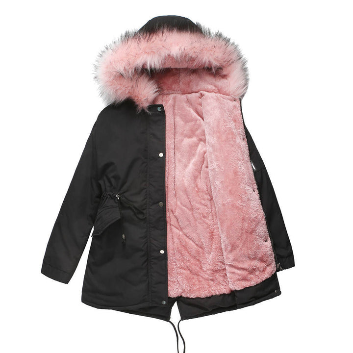 Hooded Parka Coat, Mid-Length Cotton-Padded Winter Jacket
