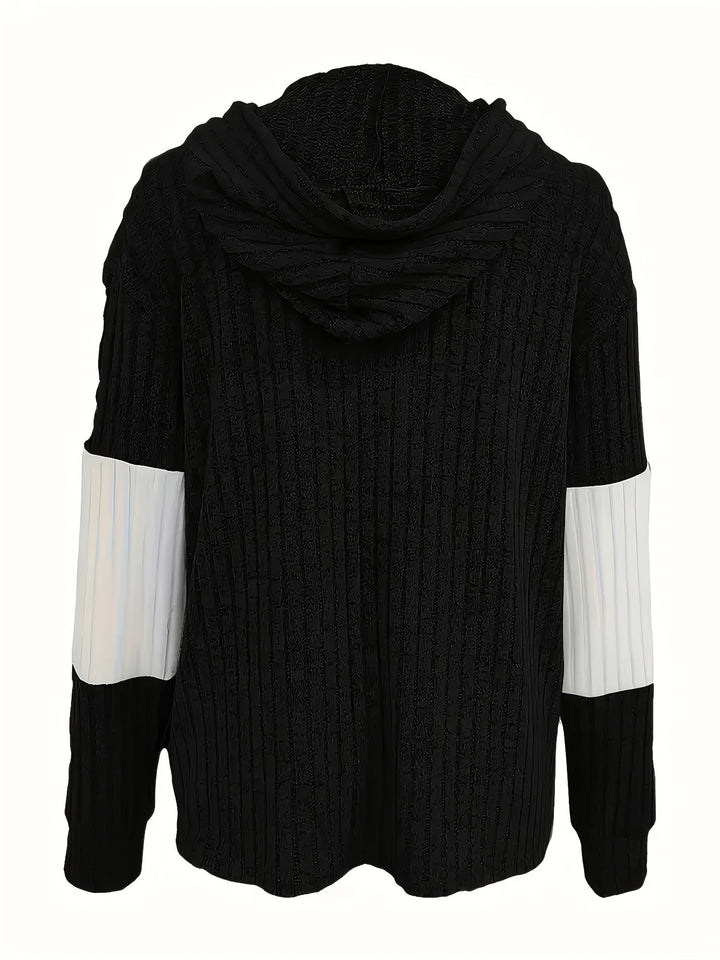 Cecilia | Textured color-Block Hooded Jacket