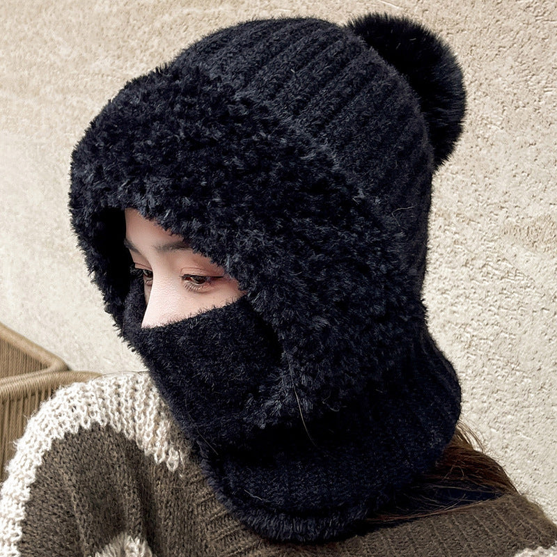 Knit Hooded Scarf, 2-in-1 Hat and Neck Warmer
