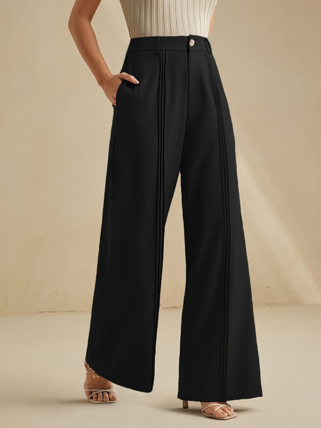 Marlowe | Pleated Wide-Leg Pants