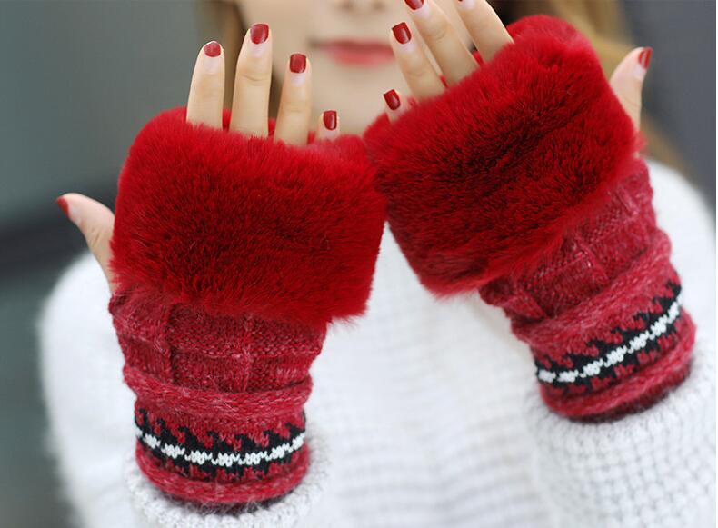 Woman in an ear flap beanie with pompom