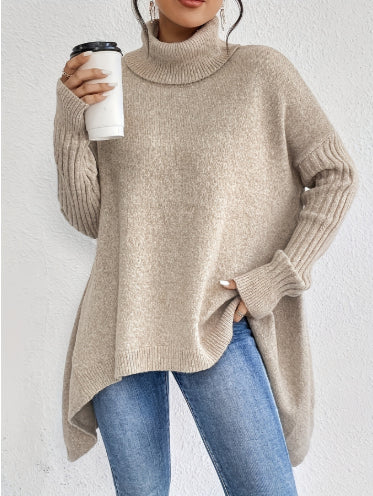 Turtleneck Sweater for Women, Loose Warm Knit Pullover