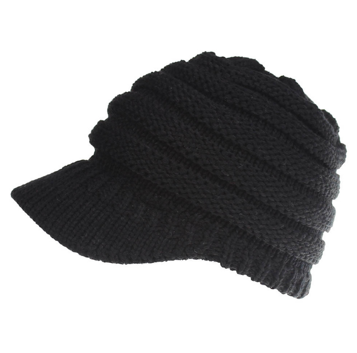 Emily | Women's Ponytail Beanie with Bun Opening, Soft Knit Skull Cap