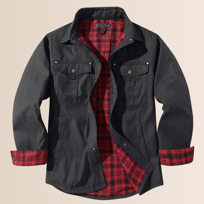 Men's Shirt Jacket with Snap-Flap Chest Pockets