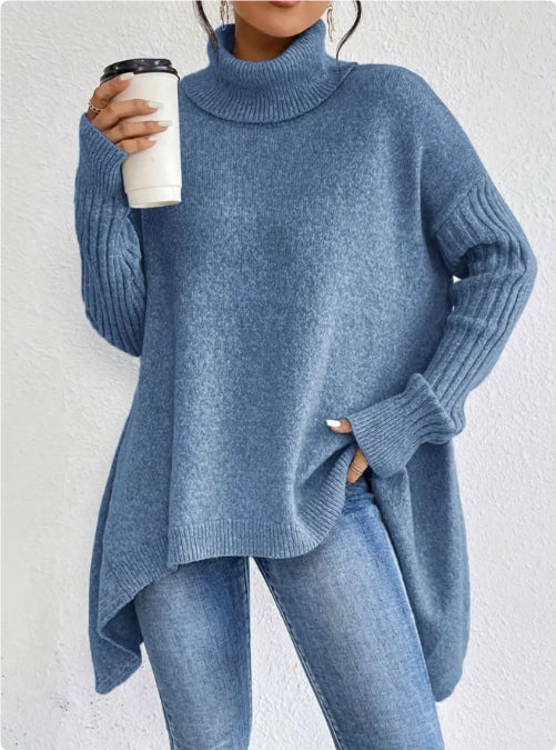 Turtleneck Sweater for Women, Loose Warm Knit Pullover