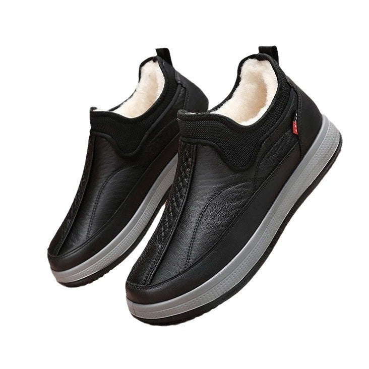 Fleece-Lined Platform Snow Boots, Non-Slip Ankle Boots