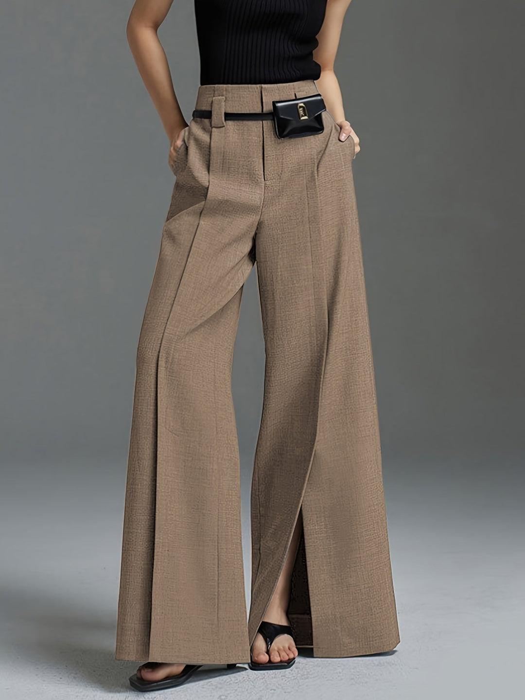 Lorraine | Wide-Leg Slit Pants