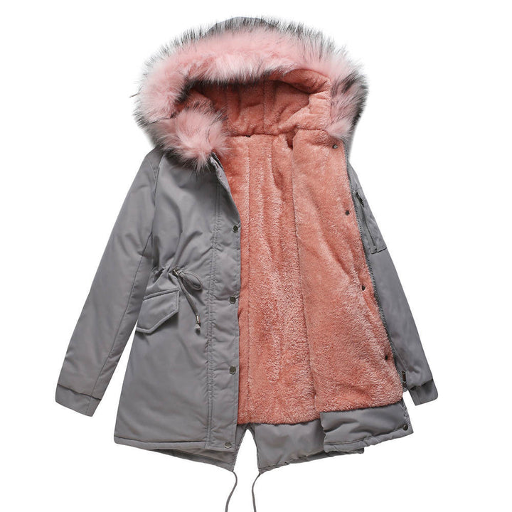 Hooded Parka Coat, Mid-Length Cotton-Padded Winter Jacket