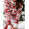 Women's Ugly Christmas Sweater Elk Snowflake Knit Pullover