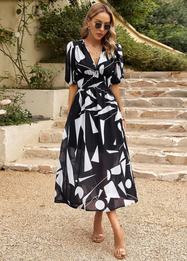 Estella | Flattering Floral Midi Dress