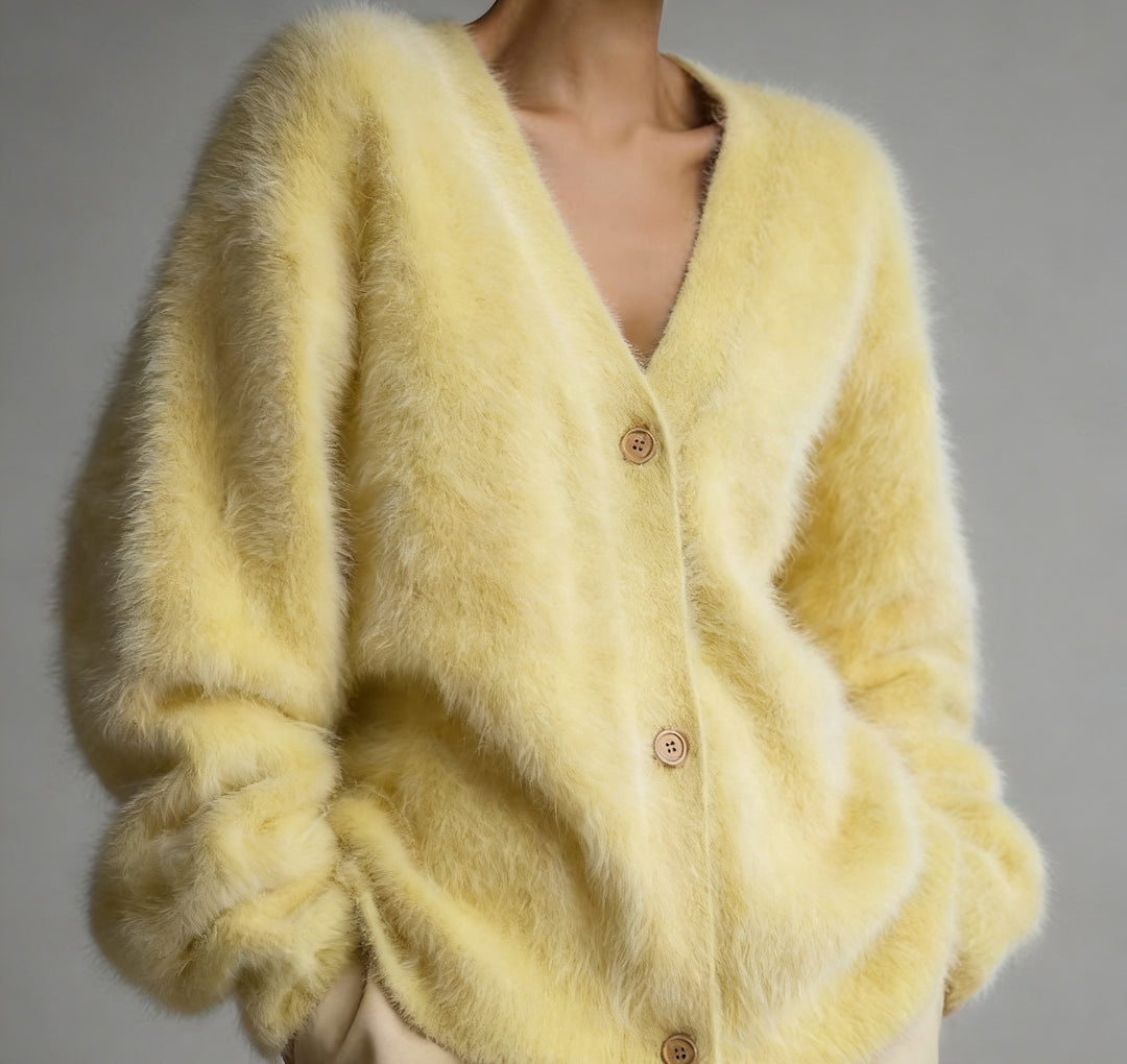 V-Neck Button Cardigan with Loose Fit in 13 Colors
