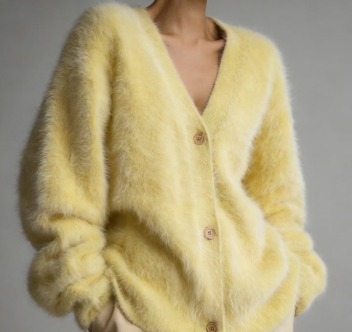 V-Neck Button Cardigan with Loose Fit in 13 Colors