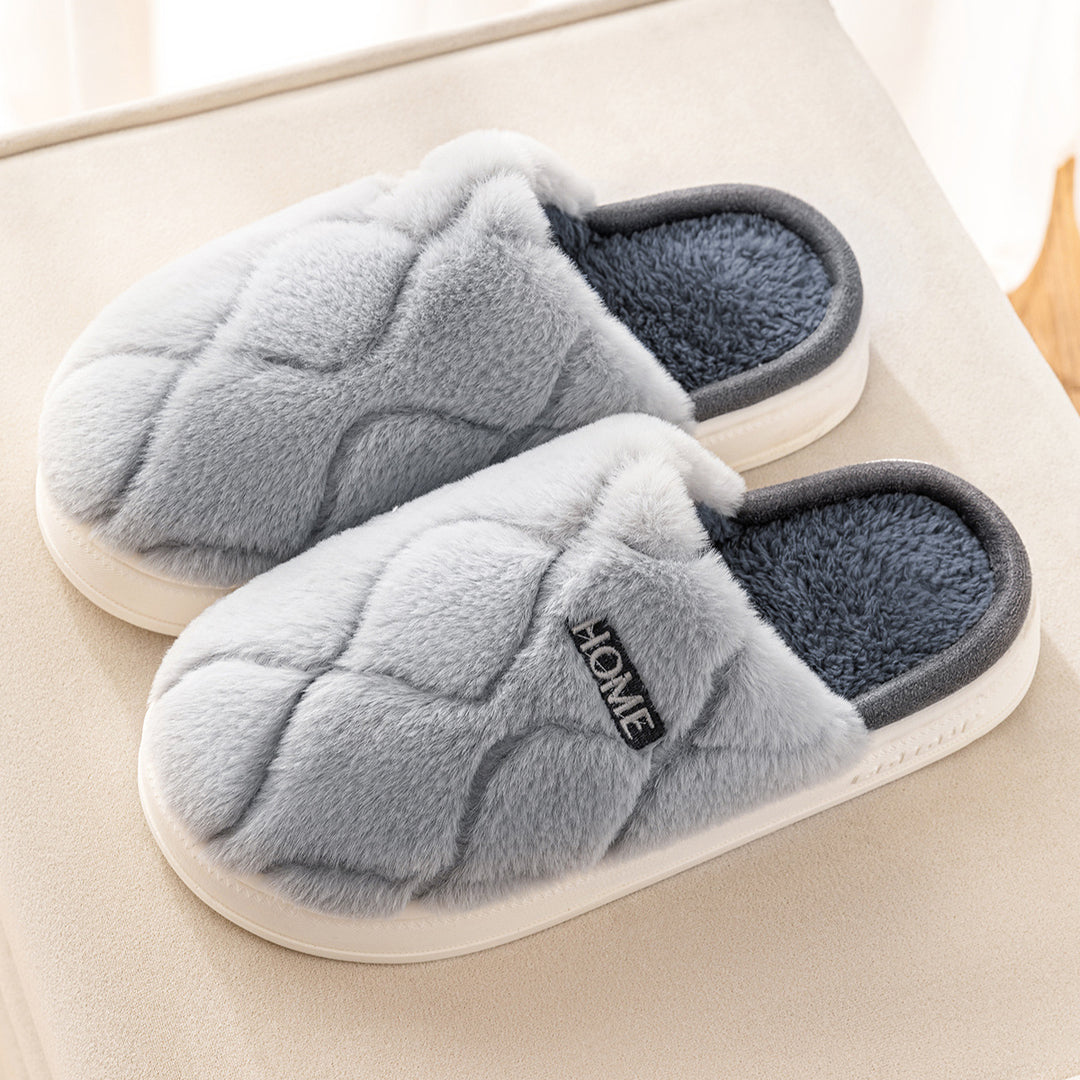 Plush Slippers for Women – Warm Closed-Toe House Shoes in 4 Colors