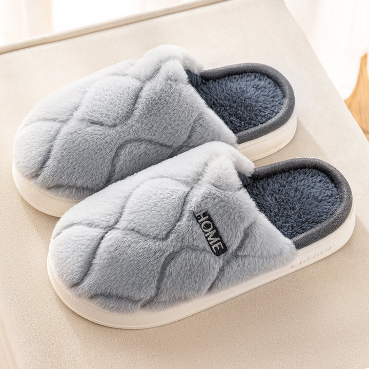 Plush Slippers for Women – Warm Closed-Toe House Shoes in 4 Colors