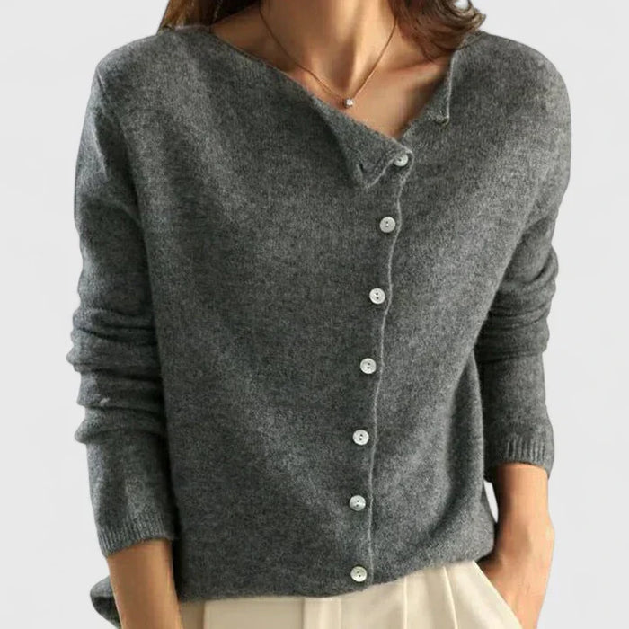 Lorna | Asymmetric Button Cardigan