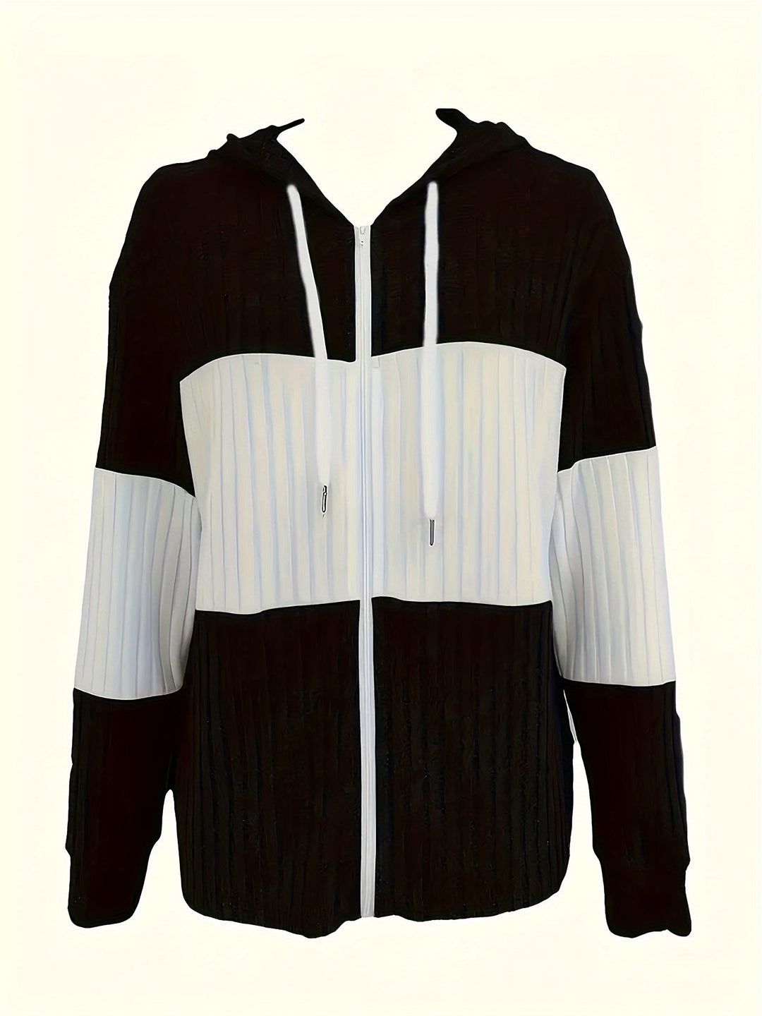 Cecilia | Textured color-Block Hooded Jacket