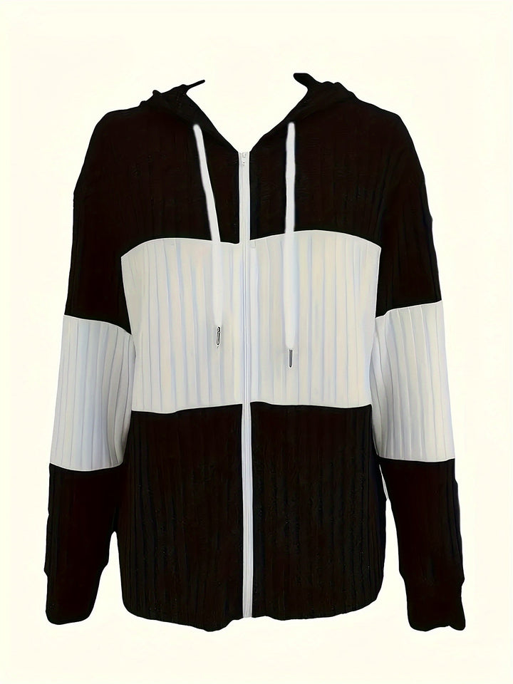 Cecilia | Textured color-Block Hooded Jacket