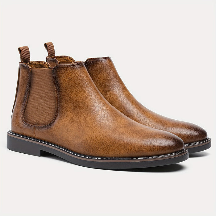 Men's Chelsea Boots Slip-On Elastic Sides Ankle Boots
