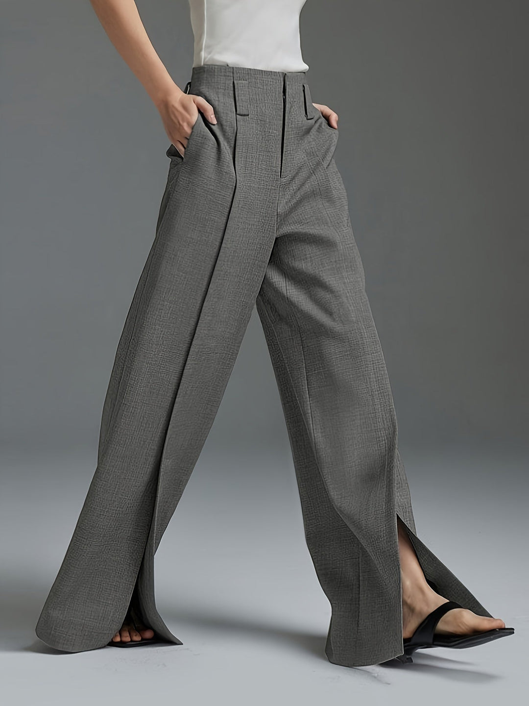 Lorraine | Wide-Leg Slit Pants