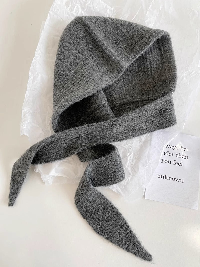 Retro Wool Blend Balaclava Hat with Earmuffs, Pullover Style