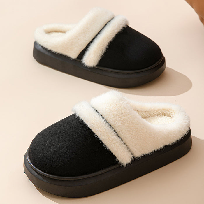 Sarah | Women's Fleece-Lined Suede Slippers with Thick Non-Slip Sole