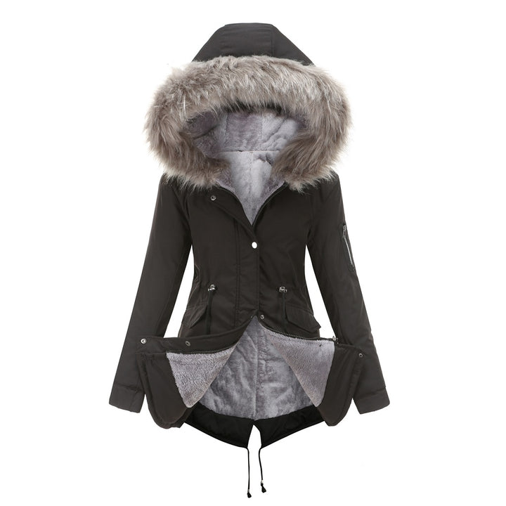 Hooded Parka Coat, Mid-Length Cotton-Padded Winter Jacket