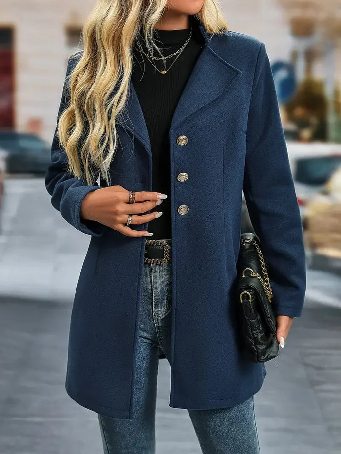 Women's Tailored Blazer Coat with Notched Lapels
