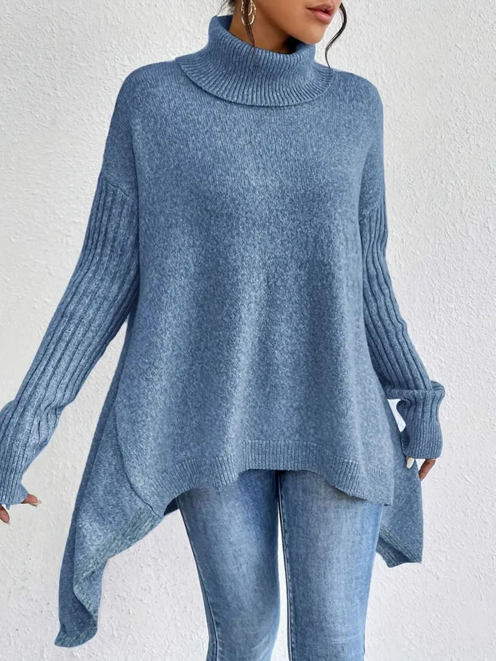 Turtleneck Sweater for Women, Loose Warm Knit Pullover