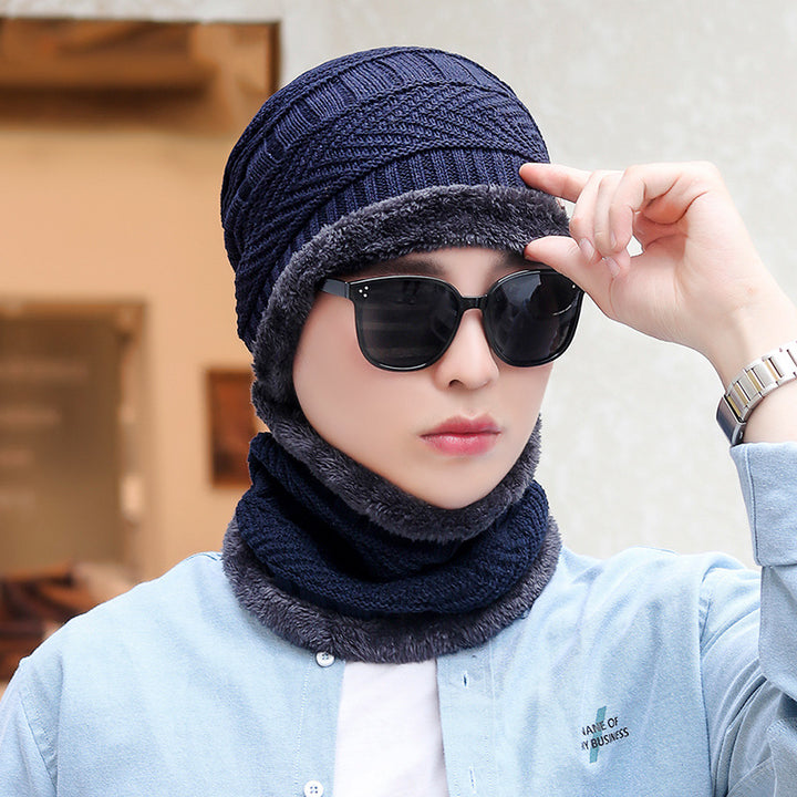 Coral Fleece Balaclava Beanie, Unisex Winter Hat with Scarf
