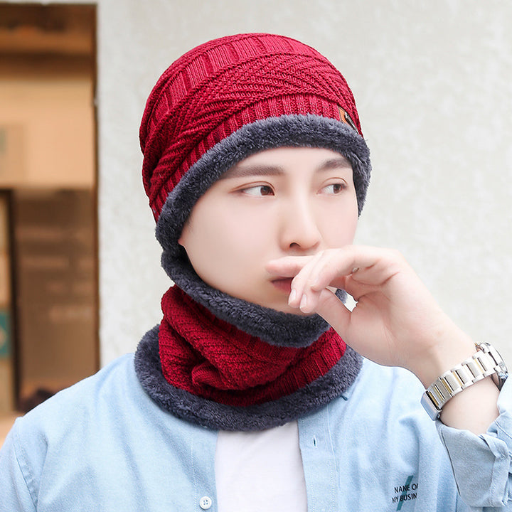 Coral Fleece Balaclava Beanie, Unisex Winter Hat with Scarf