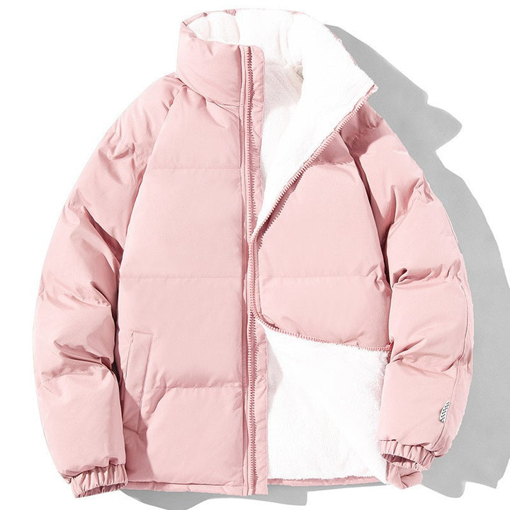 Unisex padded jacket with a stand collar and plush warmth