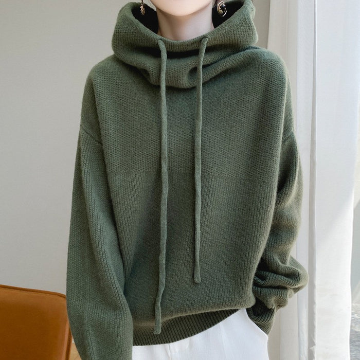 Ella | Hooded Knit Sweater in a Relaxed Fit, Thick or Thin