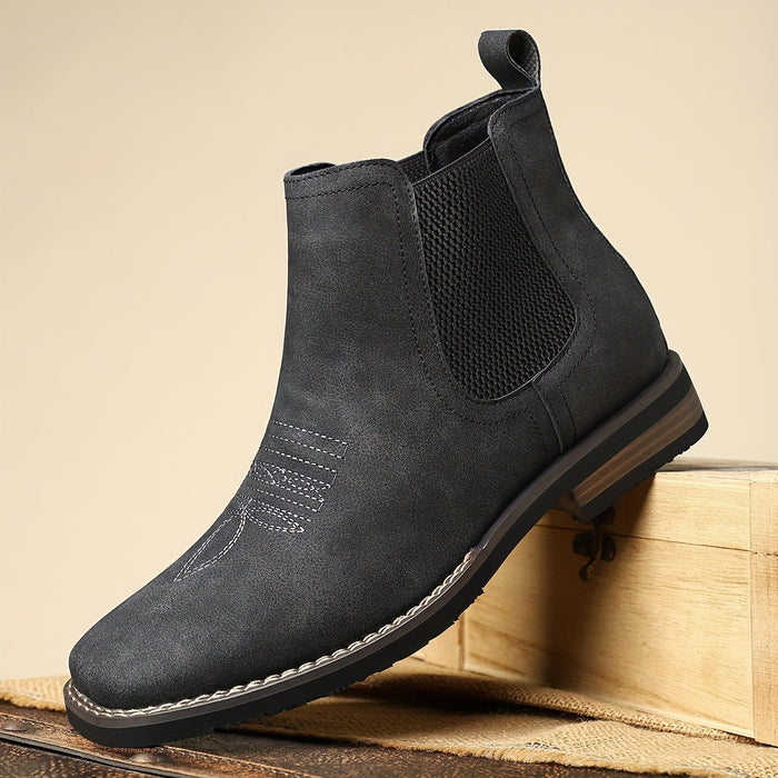 Men's Chelsea Boots Pull-On Ankle Boots with Elastic Gores