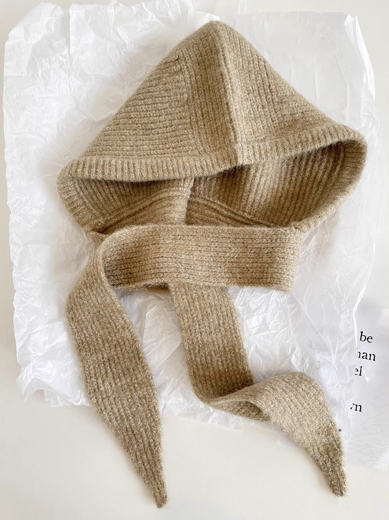 Retro Wool Blend Balaclava Hat with Earmuffs, Pullover Style