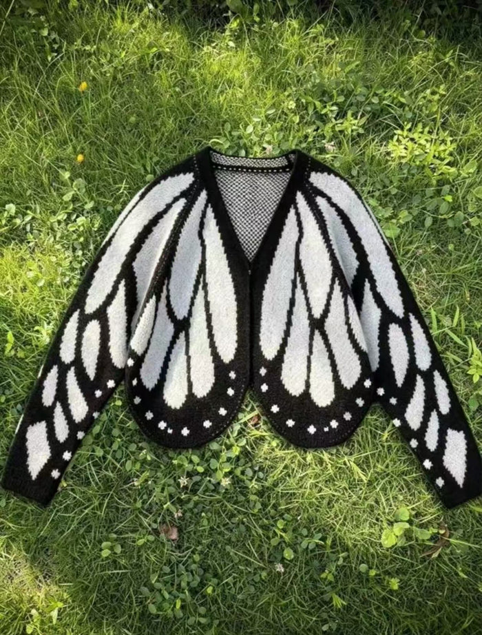 Mia | Butterfly Knit Cardigan with Open Front and Batwing Sleeves