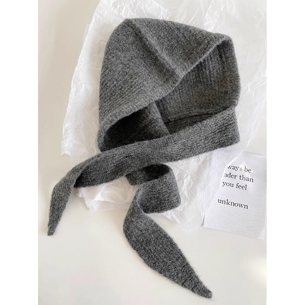 Retro Wool Blend Balaclava Hat with Earmuffs, Pullover Style