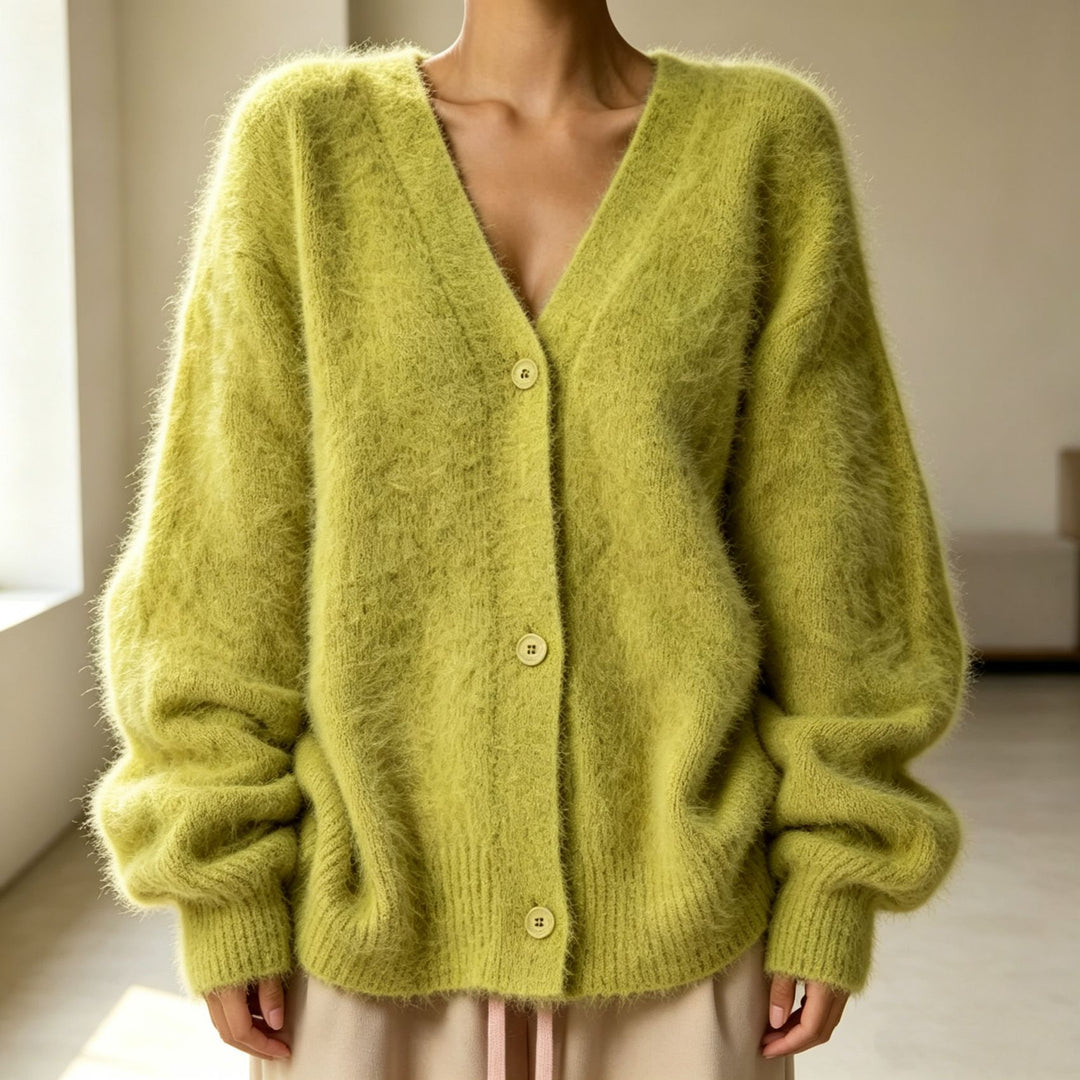 V-Neck Button Cardigan with Loose Fit in 13 Colors