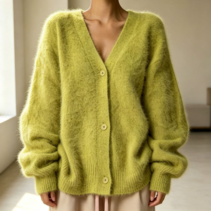 V-Neck Button Cardigan with Loose Fit in 13 Colors