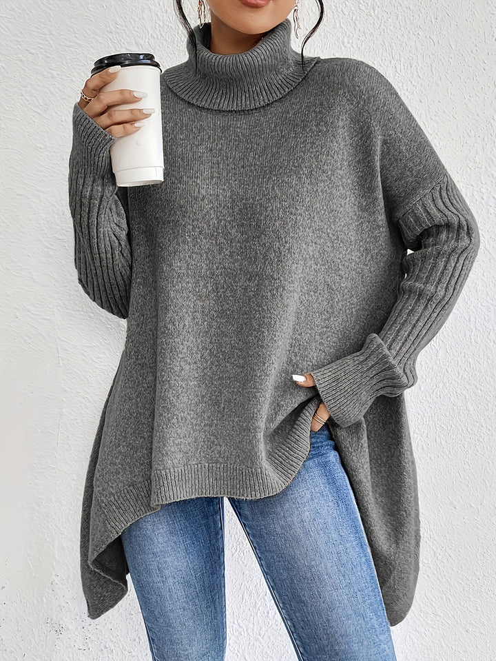 Turtleneck Sweater for Women, Loose Warm Knit Pullover
