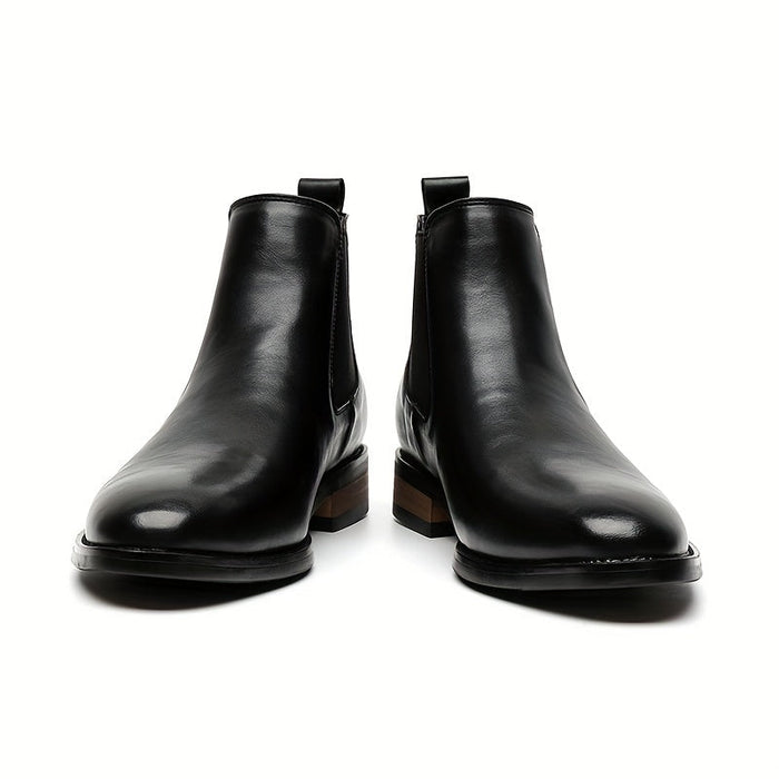 Men's Pointed-Toe Chelsea Boots with Side Elastic Panels