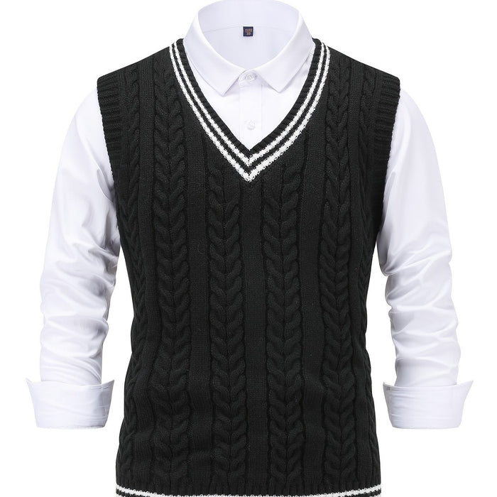 Gideon | Cable-Knit V-Neck Sweater Vest