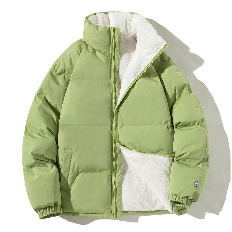 Unisex padded jacket with a stand collar and plush warmth
