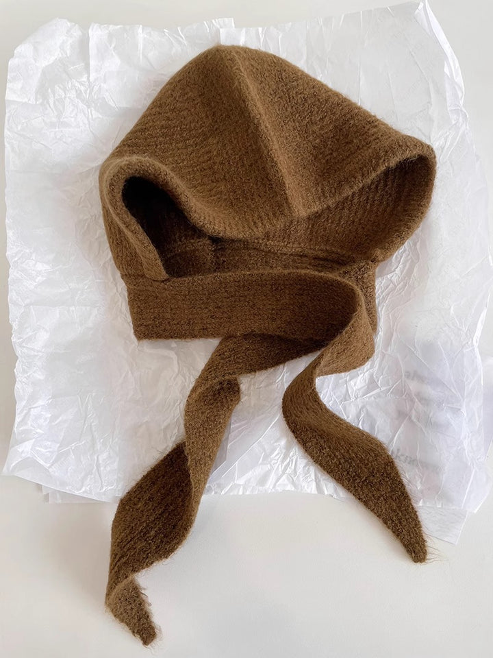 Retro Wool Blend Balaclava Hat with Earmuffs, Pullover Style