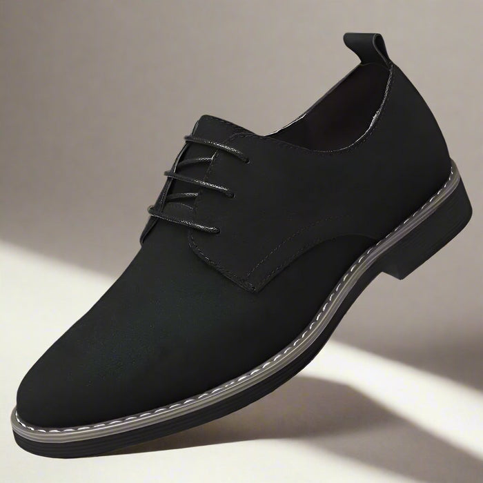 Men's Derby Shoes with Lace-Up Front and Low Heel